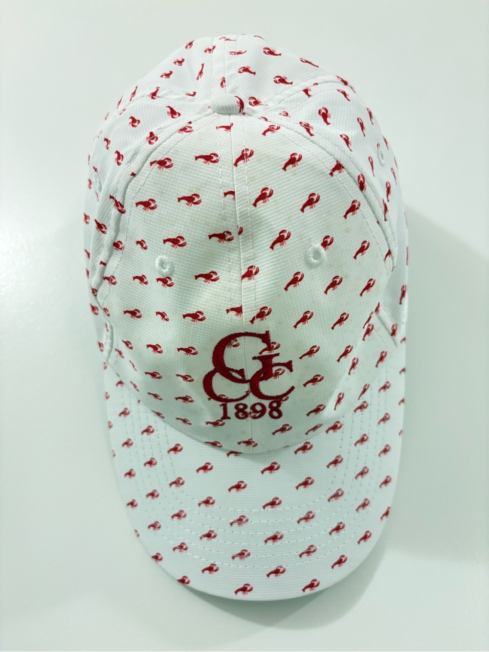 Imperial GC 1898 White Lobster Print Performance Golf Hat Adjustable Cap / OS